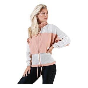 Nike Women's Pink and White Mesh Hoodie Size Large